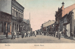 Delcampe - Romania Bacau 1918 High Street Commerce Shops Postcard - Rumänien