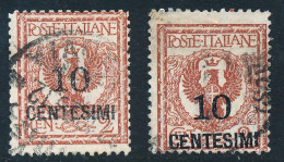 Delcampe - Italia Regno 1923 Floreale Soprastampato 10 C. Su 2 N.138maa US - Andere & Zonder Classificatie