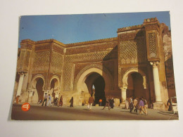 Delcampe - CP CARTE POSTALE MAROC MEKNES PORTE BAB EL MANSOUR - Ecrite - Meknes
