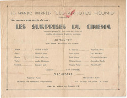 Delcampe - VILLE DE QUINSAC , LES GRANDES TOURNEES " LES ARTISTES REUNIS " : LE PROGRAMME - Programs