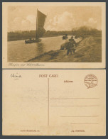 Delcampe - China Old Postcard Native Sampan Wheel Barrow Wheelbarrow Sailing Boat Shanghai - China
