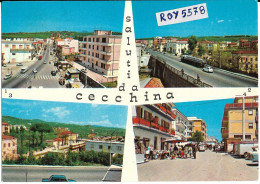 Delcampe - Lazio Roma Cecchina Frazione Di Albano Laziale Vedute Stazione Ferroviaria Mercato Via Nettunense Saluti Da Anni 70 - Mercados