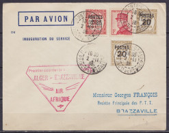 Delcampe - Monaco - L. Par Avion Affr. 2x N°143 + N°152+163 Càd MONTE-CARLO /2-11-1938 Pour BRAZZAVILLE - Cachet "Premier Courrier - Briefe U. Dokumente