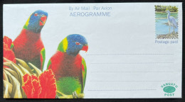 Delcampe - 2007 Vanuatu Birds Lorikeet Heron Vanuatu Kingfisher Aerogramme - Vanuatu (1980-...)