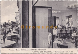 Delcampe - POSTCARD POSTALE FOTO SACCO VERANDA E SALONE DEL RISTORANTE BIANCHI VICENZO L'UOMO DEL BRODETTO PORTORECANATI ITALIA - Macerata