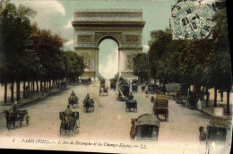 Delcampe - CPA Paris L'Arc De Triomphe Et Les Champs-Elysees - Triumphbogen