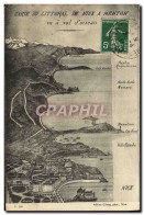 Delcampe - CPA Carte Du Littoral De Nice A Menton - Panoramic Views