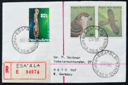 Delcampe - 1986 Papua New Guinea Birds Goshawk Culture Registered Cover To West Germany - Papua-Neuguinea