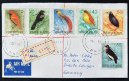 Delcampe - 1993 Papua New Guinea Birds Of Paradise Set On Registered Cover To Germany - Papua-Neuguinea
