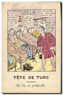 Delcampe - CPA Fantaisie Militaria Tete De Turc Le Lit En Portefeuille - Humour