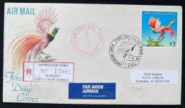Delcampe - 1984 Papua New Guinea Bird Of Paradise Registered Cover To USA - Papua-Neuguinea