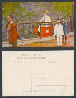 Delcampe - Hong Kong China C1920 Old Colour Postcard Sedan Chair Native Chinese Coolies Boy - China