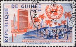 Delcampe - Guinée (Rep) Poste Obl Yv:  23/26 Organisation Des Nations Unies ONU Admission (TB Cachet Rond) - ONU