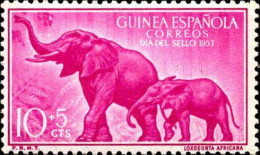 Delcampe - Guinee Espagnole Poste N** Yv:384 Mi:334 Eléphant Loxodonta Africana - Guinea Espagnole