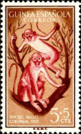 Delcampe - Guinee Espagnole Poste N** Yv:371/373 Dia Del Sello Colonial 1955 Singes - Singes