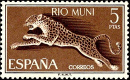 Delcampe - Rio Muni Poste N** Yv:55 Mi:55 Panthera Pardus (Petit Def.gomme) - Rio Muni