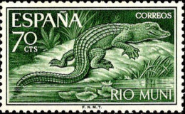 Delcampe - Rio Muni Poste N** Yv:51 Mi:51 Crocodille Osteolaemus Tetraspis - Rio Muni