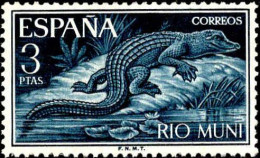 Delcampe - Rio Muni Poste N** Yv:54 Mi:54 Crocodille Osteolaemus Tetraspis - Rio Muni