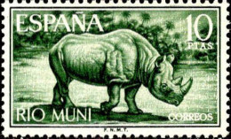 Delcampe - Rio Muni Poste N** Yv:56 Mi:56 Rhinocéros Diceros Bicornis - Rhinocéros