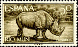 Delcampe - Rio Muni Poste N** Yv:50 Mi:50 Rhinocéros Diceros Bicornis - Rhinocéros
