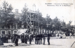 Delcampe - 72 - Mamers - Concours De Pompes 1909 - Manoeuvres, Place De La République - Mamers