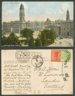 Delcampe - Australia Postage Dues 1/2d QV 1d 1905 Old Postcard Adelaide General Post Office - Autres & Non Classés