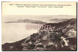 Delcampe - CPA Eze Et La Moyenne Corniche Vue Prise De Bellevue Grande Corniche - Eze