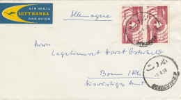 Delcampe - 1958: Air Mail Lufthansa Beyrouth To Bonn - Libanon