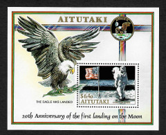 Delcampe - Aitutaki 1989: 20th Anniversary Of The First Landing On The Moon, Apollo 11, #73 - Cook