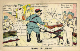 Delcampe - CPA Fantaisie Militaria Revue De Literie - Humour