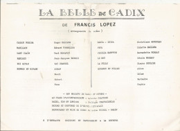 Delcampe - COMITE DES FETES DE SAUCATS : PROGRAMME " LA BELLE DE CADIX " DE FRANCIS LOPEZ - Programs