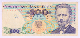 Delcampe - 1986 Poland 200 Zlotych 1929059 Paper Banknote Money Currency - Pologne