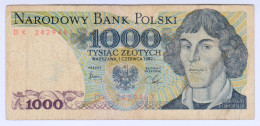 Delcampe - 1982 Poland 1000 Zlotych 2429467 Paper Banknote Money Currency - Pologne
