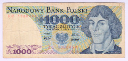 Delcampe - 1975 Poland 1000 Zlotych 1080469 Paper Banknote Money Currency - Pologne