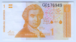 Delcampe - 1991 Croatia 1 Hrvatski Dinar 176949 Paper Banknote Money Currency - Croatie