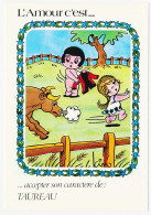 Delcampe - CPSM / CPM 10.5 X 15 Signe Du Zodiaque Astrologie Horoscope L'Amour C'est Accepter Son Caractère De TAUREAU * - Astrologie