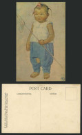 Delcampe - China Old ART Postcard Chinese Kiddies Girl Fishing Net - China