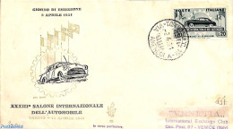 Delcampe - Italy 1951 Torino Auto Salon 1v, First Day Cover, Transport - Automobiles - Sonstige & Ohne Zuordnung