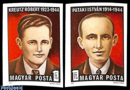 Delcampe - Hungary 1974 Heroes Of Resistance 2v Imperforated, Mint NH - Ungebraucht