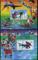 Delcampe - Djibouti 1984 Olympic Winter Winners 2 S/s, Mint NH, Sport - Transport - (Bob) Sleigh Sports - Ice Hockey - Olympic Wi.. - Hiver
