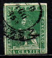 Delcampe - TOSCANA - 1857 - 4 Cr. - DIFETTOSO - USATO - Toscane