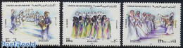 Delcampe - United Arab Emirates 1995 National Dance 3v, Mint NH, Performance Art - Various - Dance & Ballet - Music - Folklore - Danse