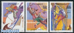 Delcampe - Somalia 2001 Extreme Sports 3v, Mint NH, Sport - Mountains & Mountain Climbing - Skiing - Sport (other And Mixed) - Escalada