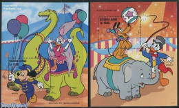 Delcampe - Sierra Leone 1996 Disney In Circus 2 S/s, Mint NH, Performance Art - Circus - Art - Disney - Cirque