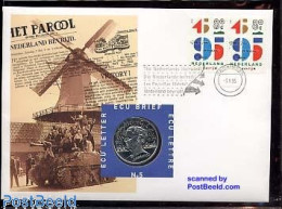 Delcampe - Netherlands, Tele & Ecu Fdc’s 1995 ECU Letter Victory, First Day Cover, History - Various - World War II - Mills (Wi.. - 2. Weltkrieg