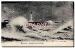 Delcampe - CPA Phare Bayonne La Barre Par Gros Temps - Faros