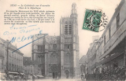 Delcampe - SENS La Cathedrale Vue D Ensemble Place De La Republique 18(scan Recto-verso) MA1471 - Sens