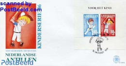 Delcampe - Netherlands Antilles 1986 Child Welfare S/s FDC, First Day Cover, Sport - Baseball - Judo - Baseball