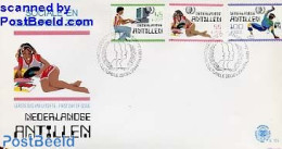 Delcampe - Netherlands Antilles 1985 Culture FDC, First Day Cover, Performance Art - Science - Dance & Ballet - Music - Computers.. - Danse