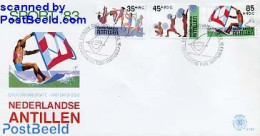 Delcampe - Netherlands Antilles 1983 Sports FDC, First Day Cover, Sport - Sailing - Sport (other And Mixed) - Weightlifting - Vela